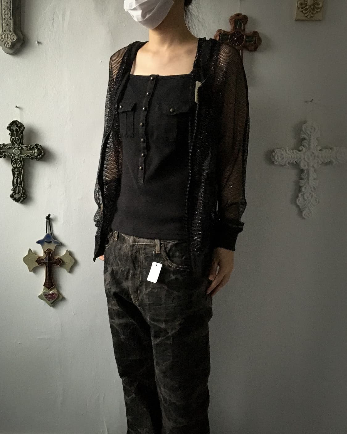 Net glitter hood zip up 상품이미지5