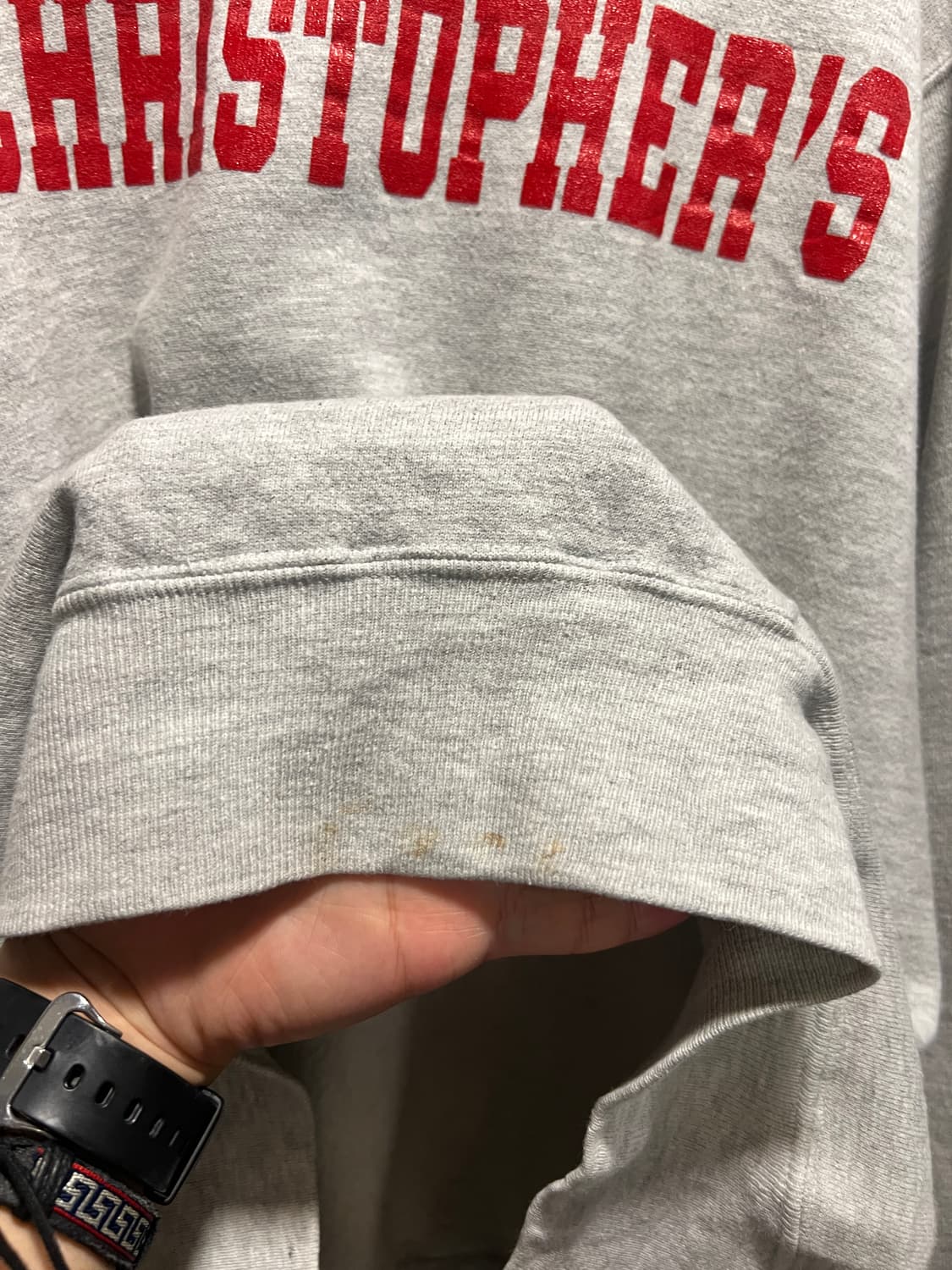 [XL]90's 챔피온 USA Made 세인트 크리스토퍼 멜란지 스웻셔츠 상품이미지7