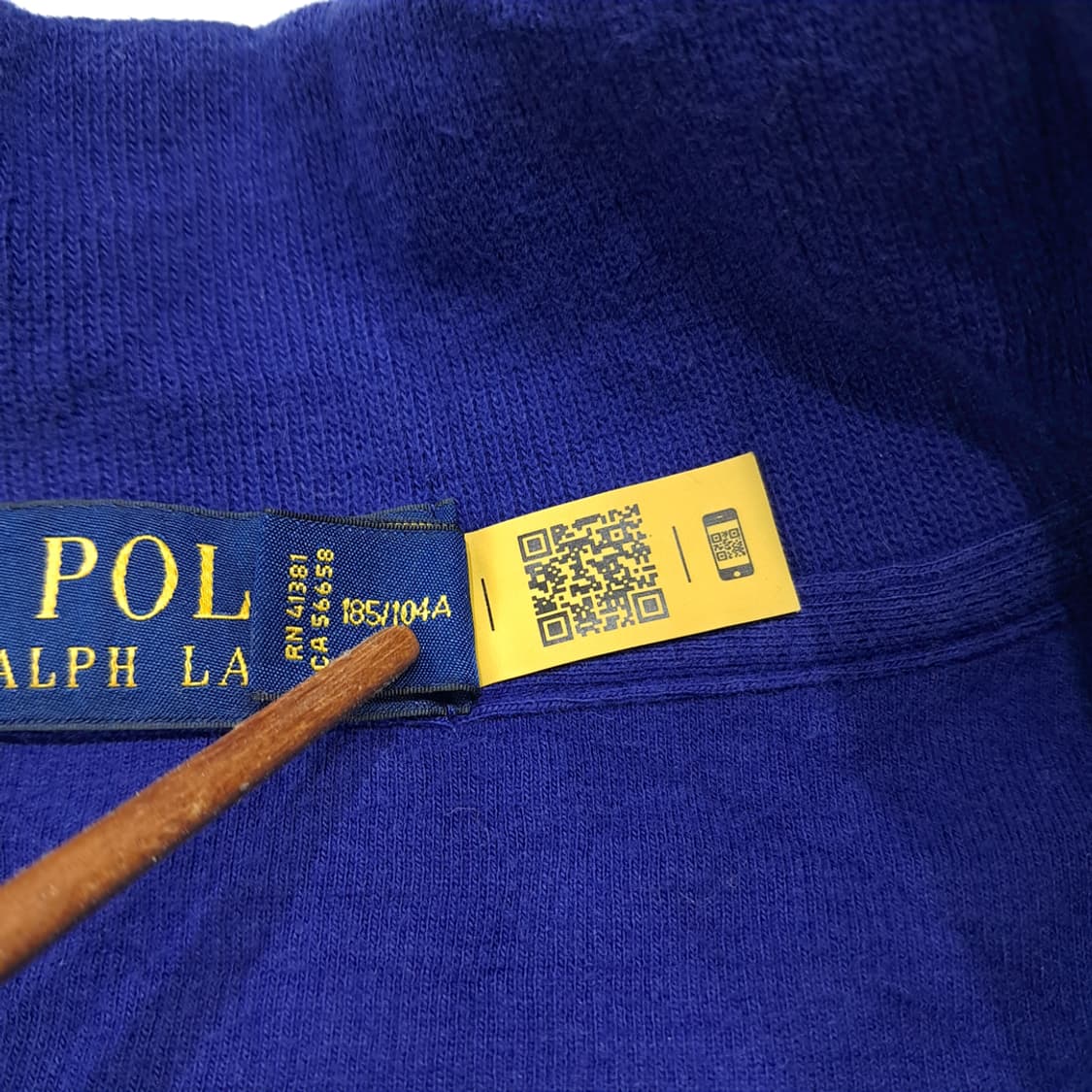 CL385 XL 폴로 코튼 QR인증 로열블루 하프집업 니트 스웨터 상품이미지4