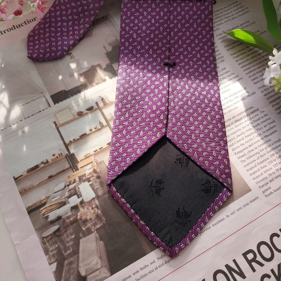 브룩스브라더스 실크 퍼플 패턴 넥타이 8.5cm A등급 K1715
 상품이미지6