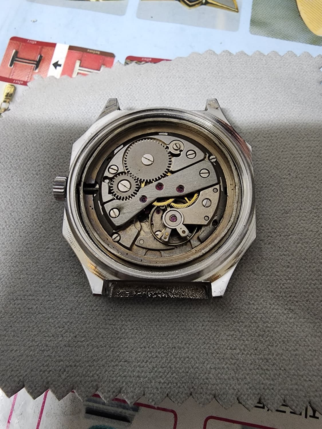 빈티지 OLANO 수동 기계식 청판 메탈 시계 상품이미지9