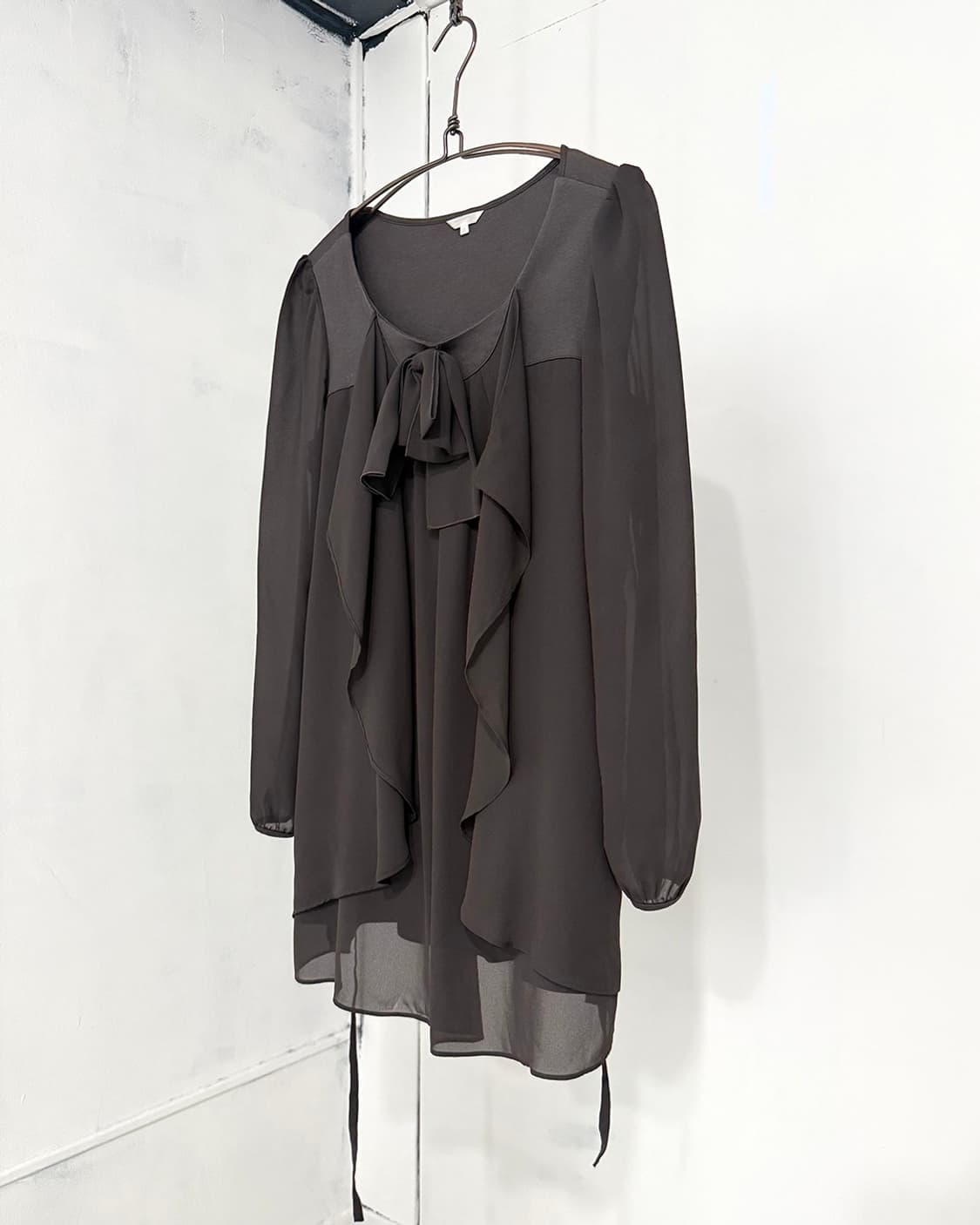 Lovely Feminine Taupe Ruffle Mini Dress 상품이미지6