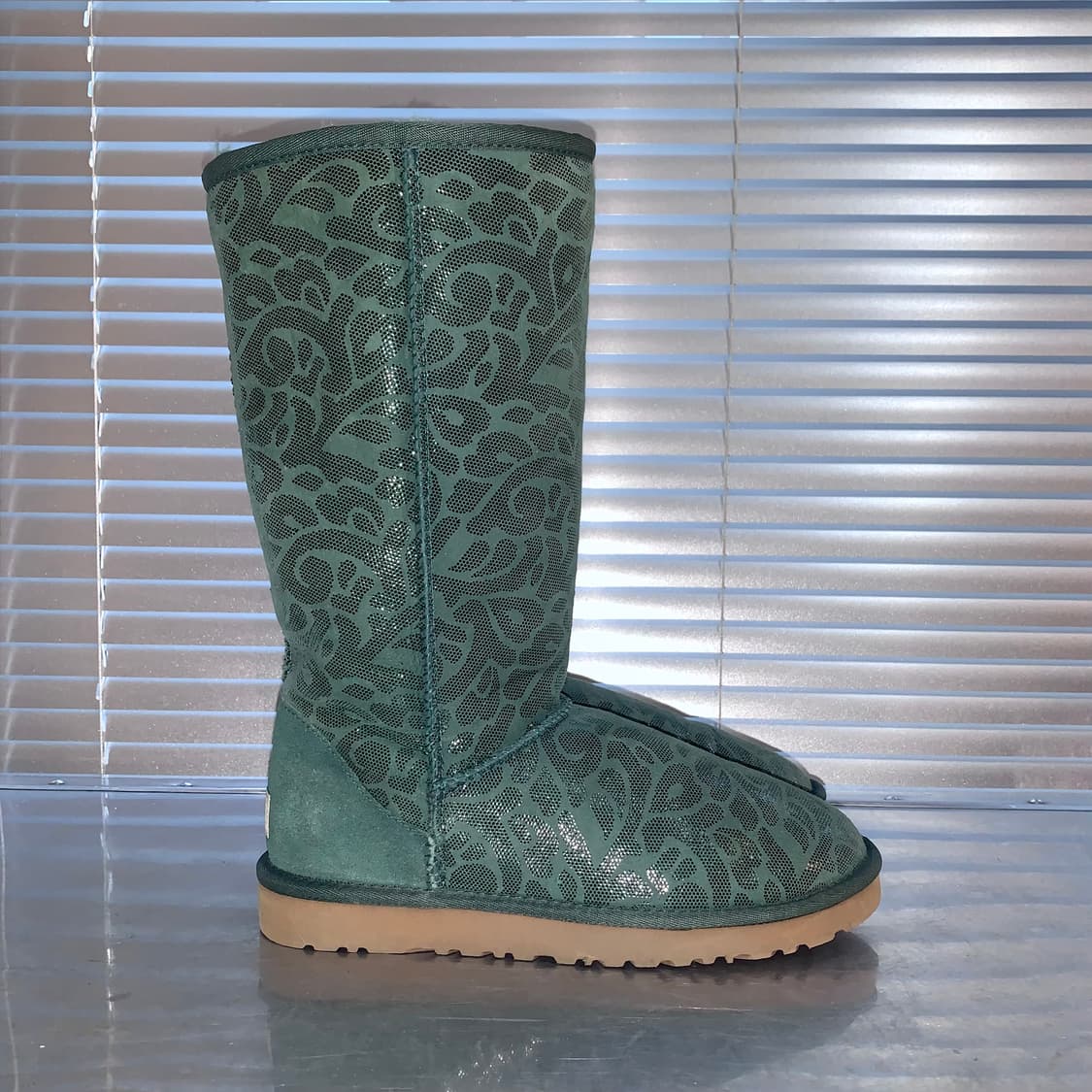 00s Y2K 레어 그린 아이비 스웨이드 어그 부츠 상품이미지5