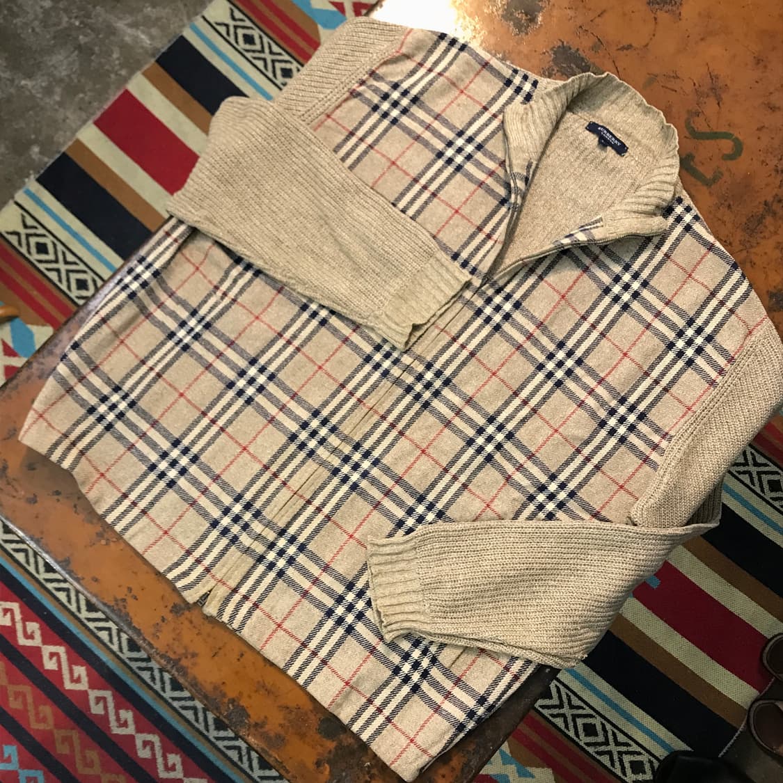 버버리 베이지 노바체크 실크 투웨이 집업 자켓 남성 105 여성 프리 상품이미지2