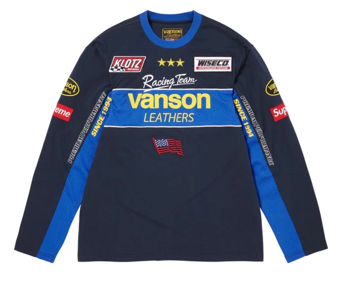 슈프림 x 밴슨레더스 롱슬리브 네이비 S 상품이미지1