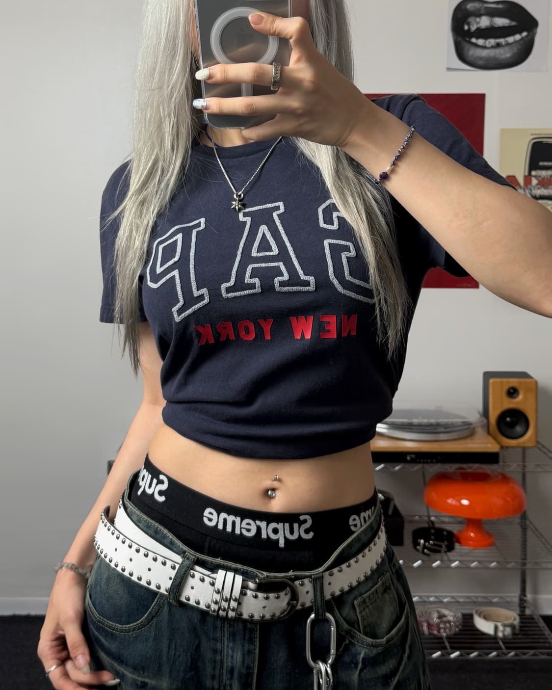 GAP 뉴욕 네이비 반팡 티셔츠 상품이미지1