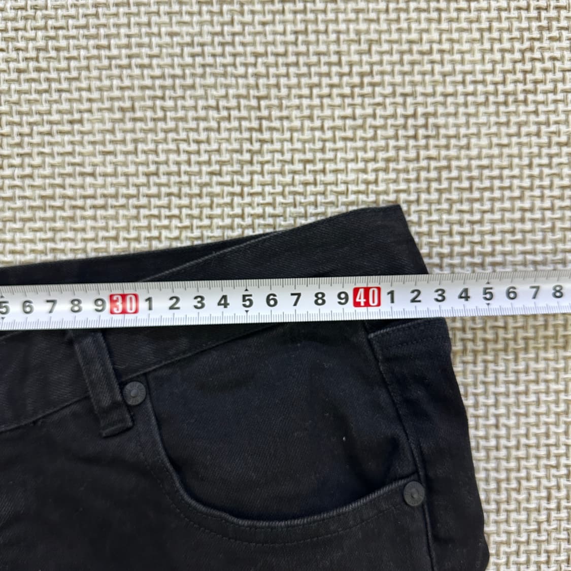 34 블랙 화이트 데님 바지 0506D 상품이미지6