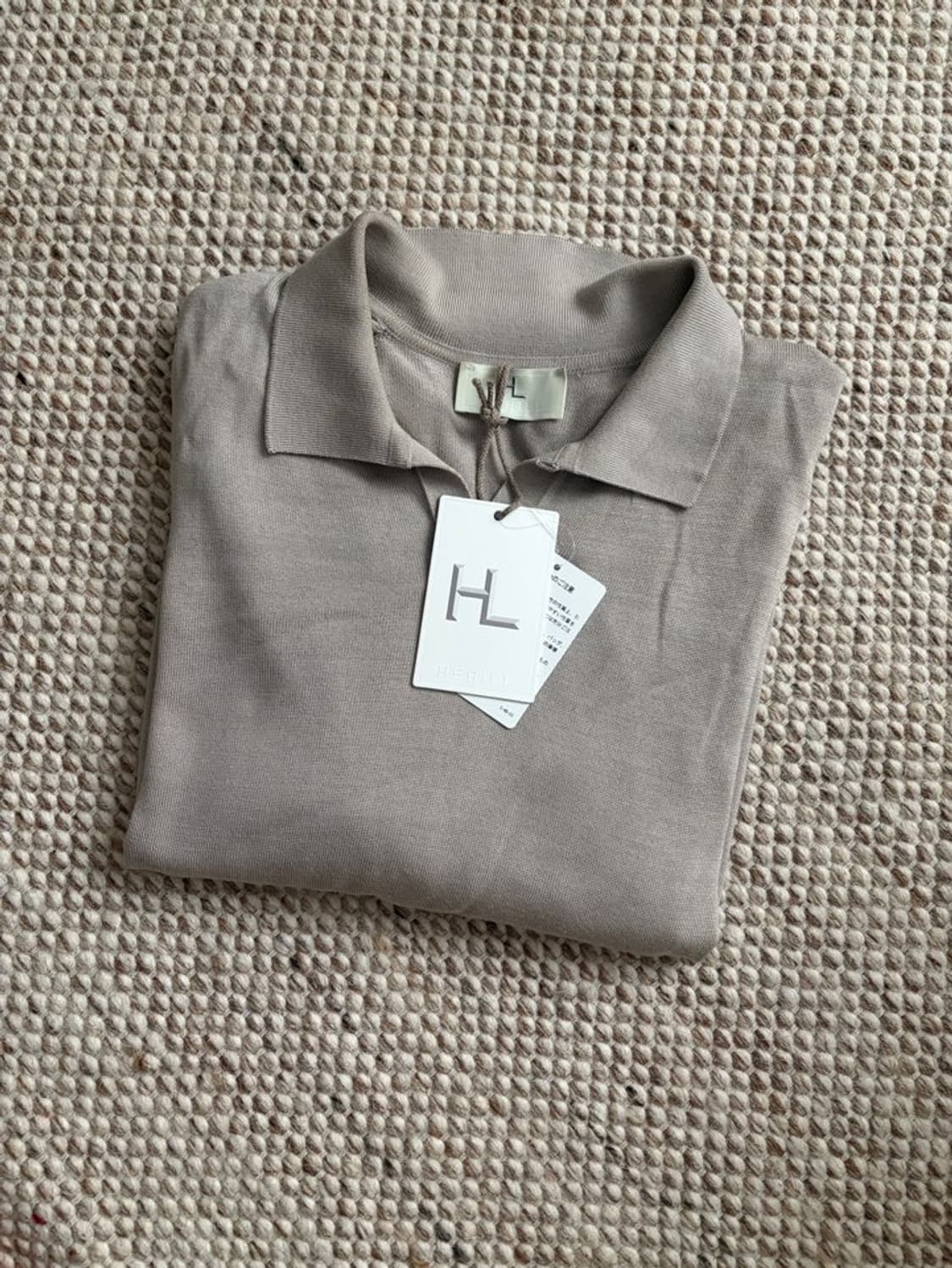 (2)HERILL SILK POLO 긴팔티 베이지 상품이미지6