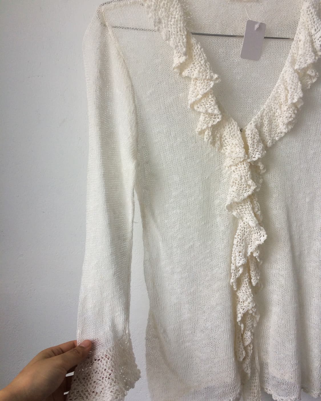 Ruffle crochet knit cardigan 상품이미지6