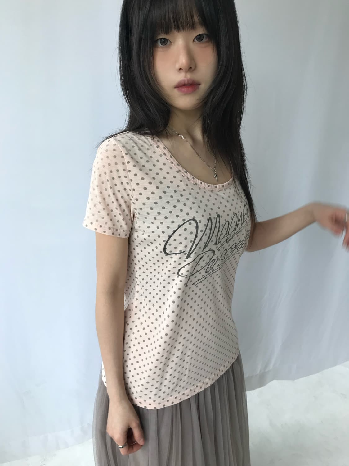 핑크 도트 티셔츠 상품이미지4