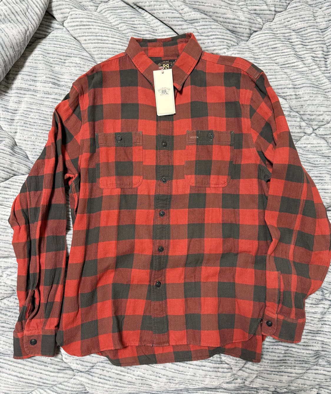 RRL 버팔로 체크 트윌 플란넬 셔츠 레드 라지 새제품 팝니다 상품이미지1