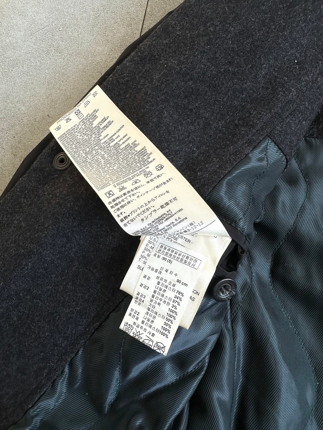 디젤 비대칭 코팅 슬리브 레이어드 자켓 상품이미지9