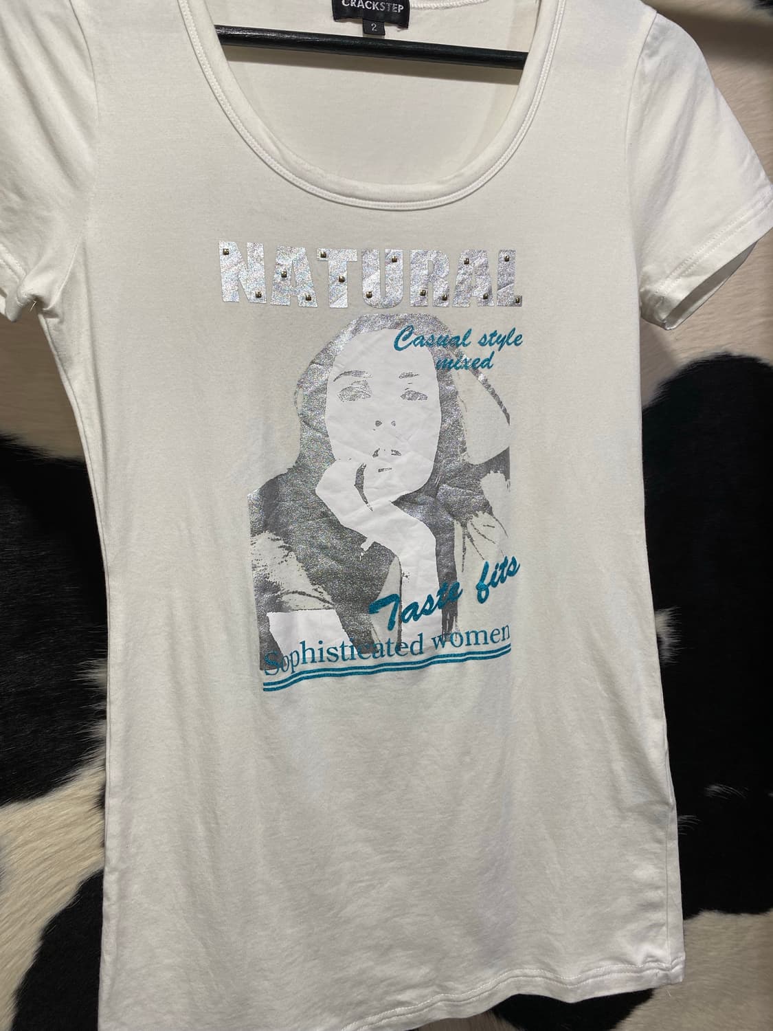 Crackstep y2k 프린팅 스터드 디테일 반팔 티셔츠 상품이미지4