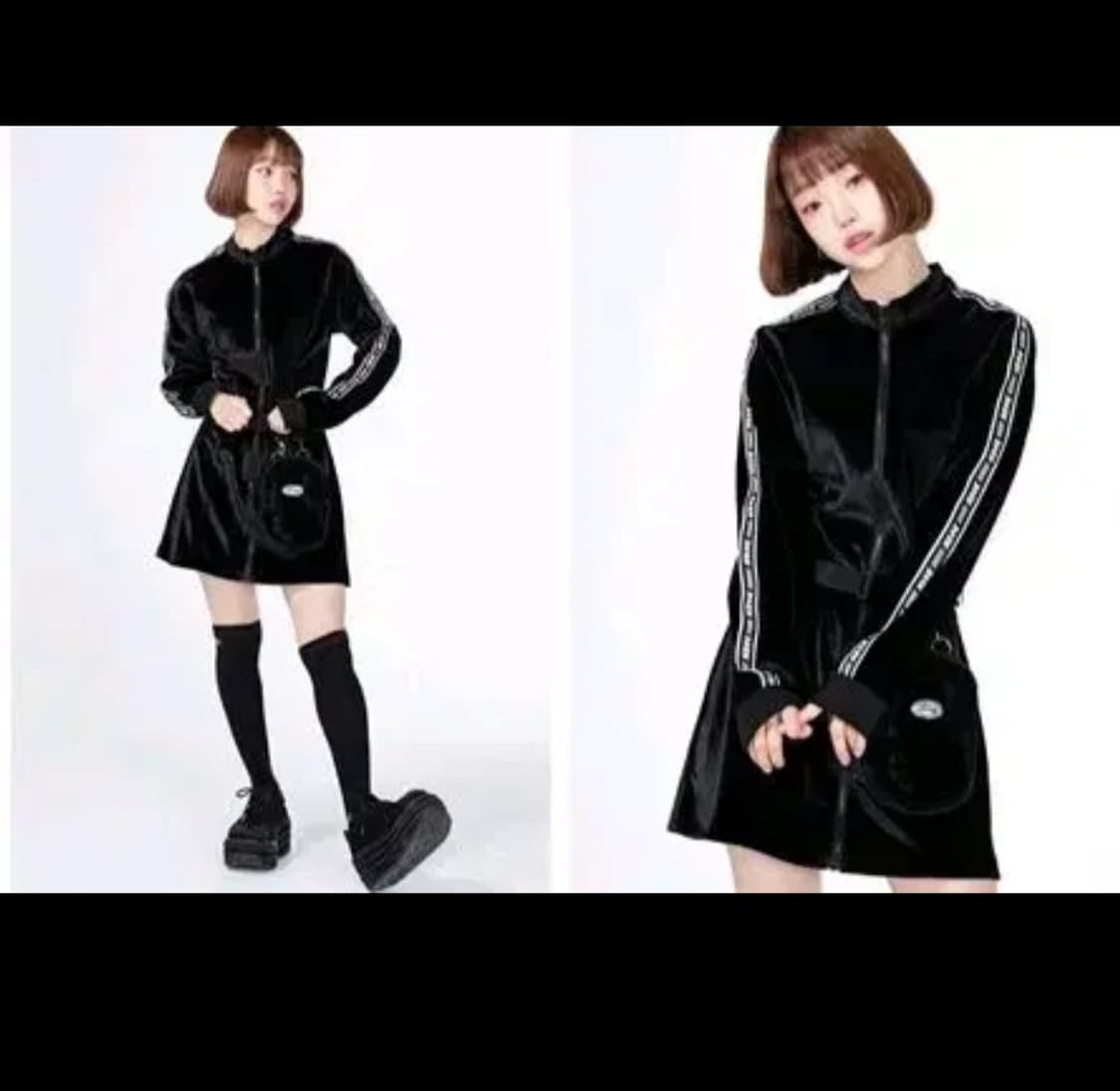 네스티킥 벨벳 츄리닝 원피스 S 상품이미지2