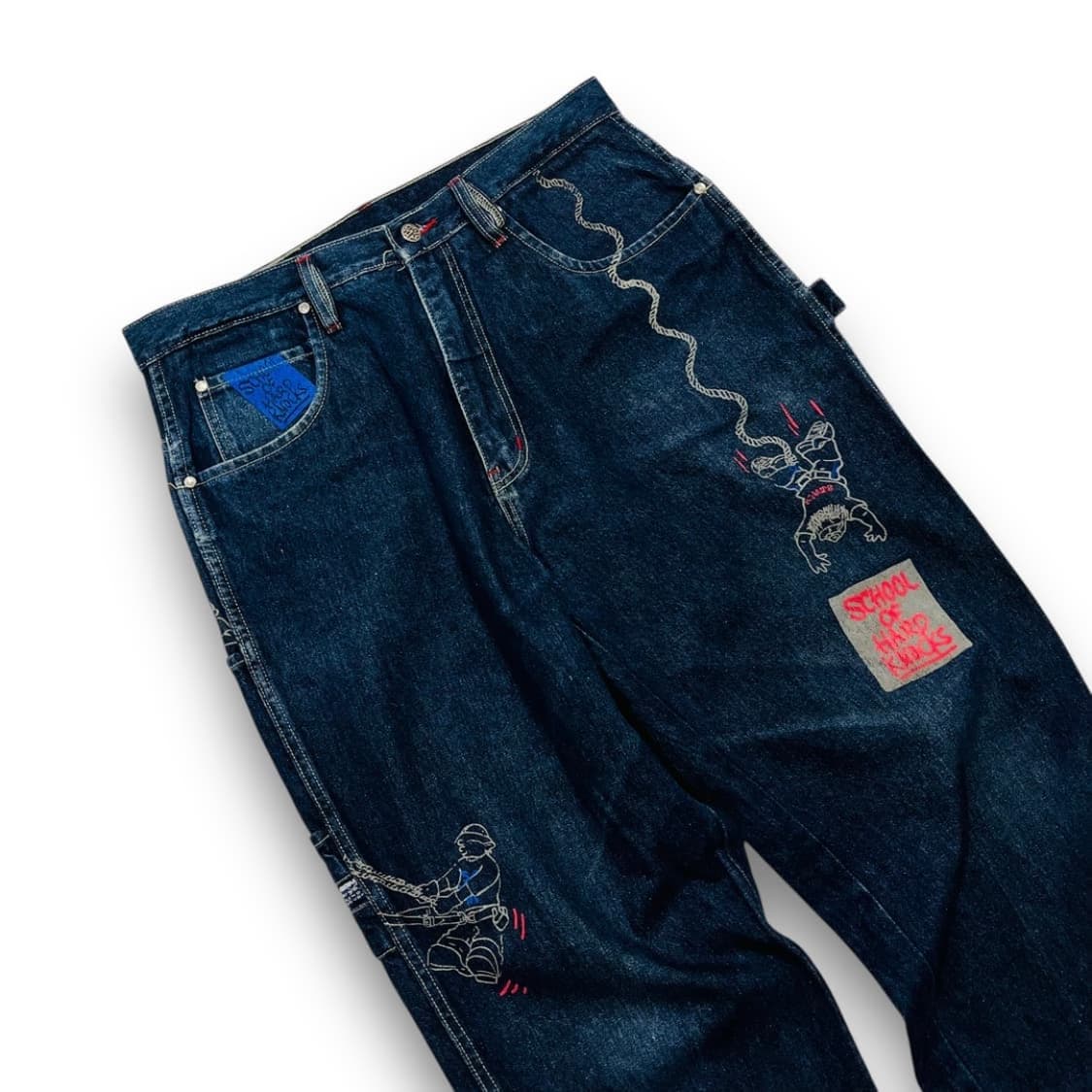 스쿨 오브 하드낙 올드스쿨 힙합맨 데님 카펜터 팬츠 상품이미지5