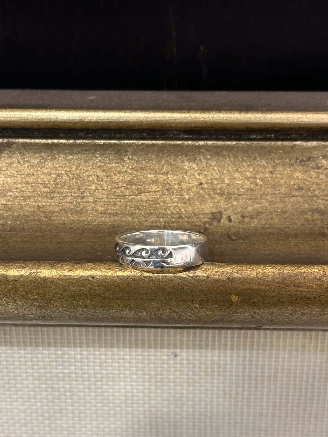 Wave & Dot Engraved 925 Silver Ring 상품이미지4