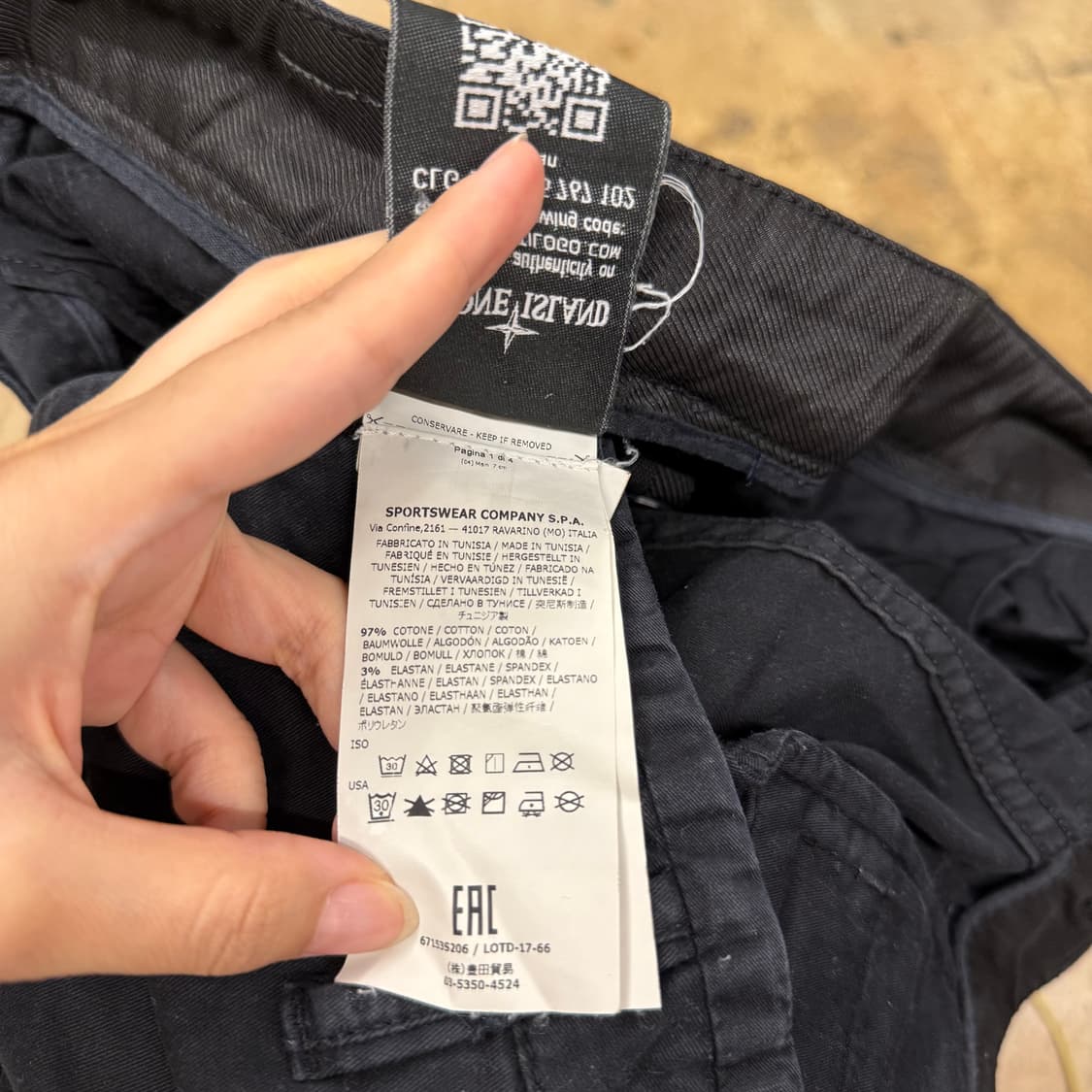 [정품/W36] 스톤아일랜드 블랙 카고 면바지 b14 상품이미지6