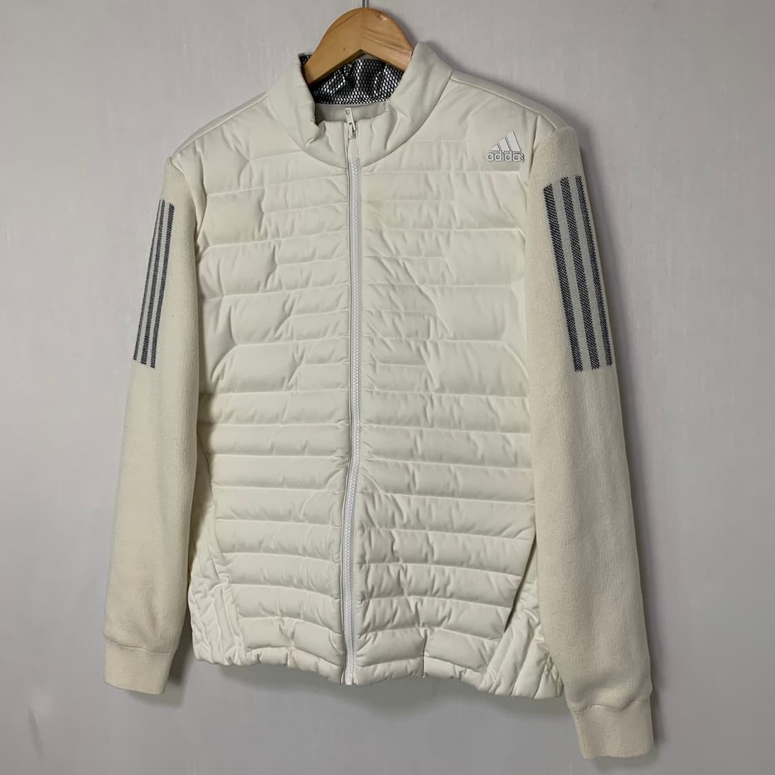 아디다스 삼선 아이보리 조끼패딩 자켓 져지 여성 XL 빈티지 상품이미지3