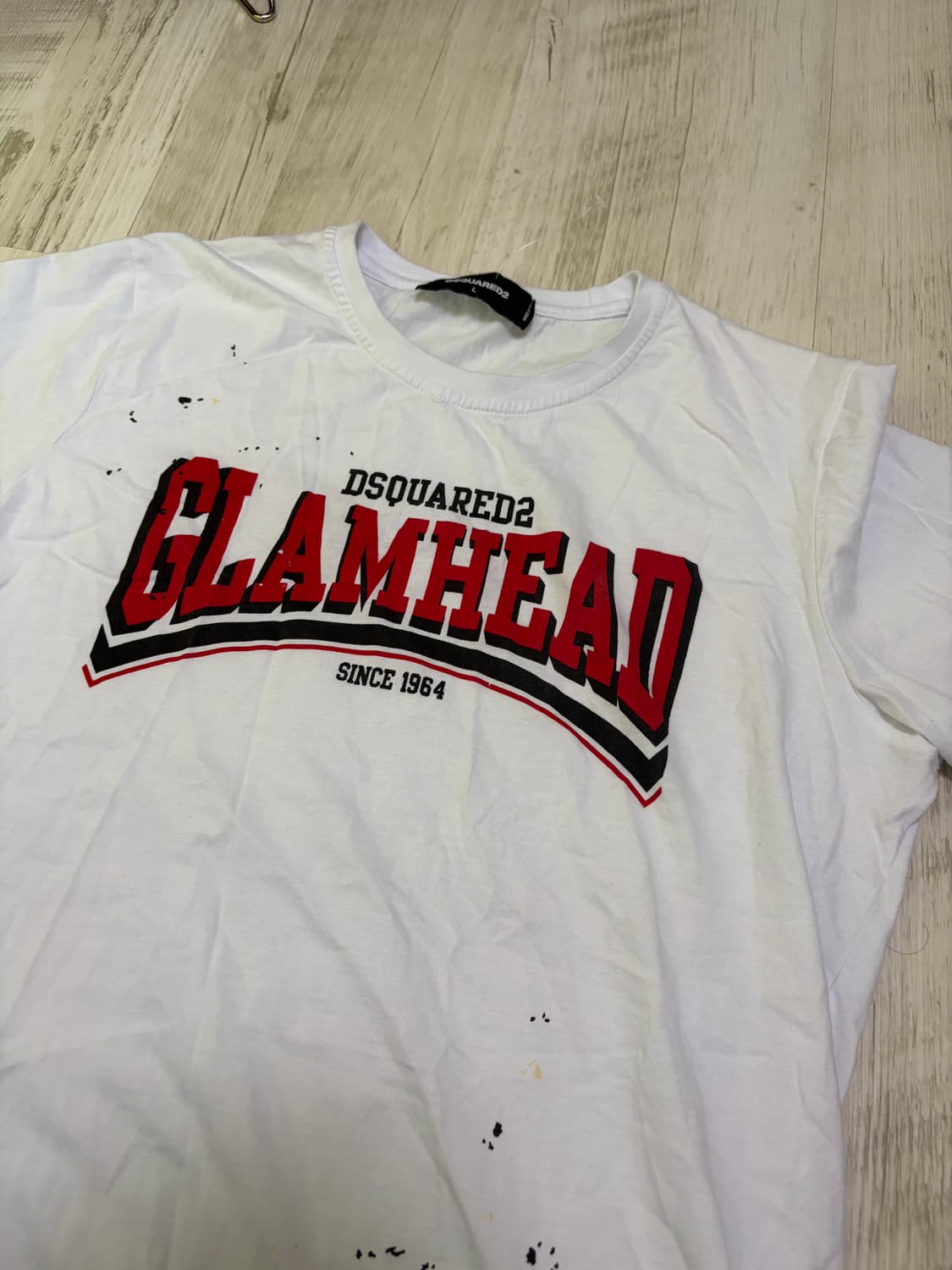 [L]DSQUARED2 GLAMHEAD 화이트 반팔티 상품이미지2
