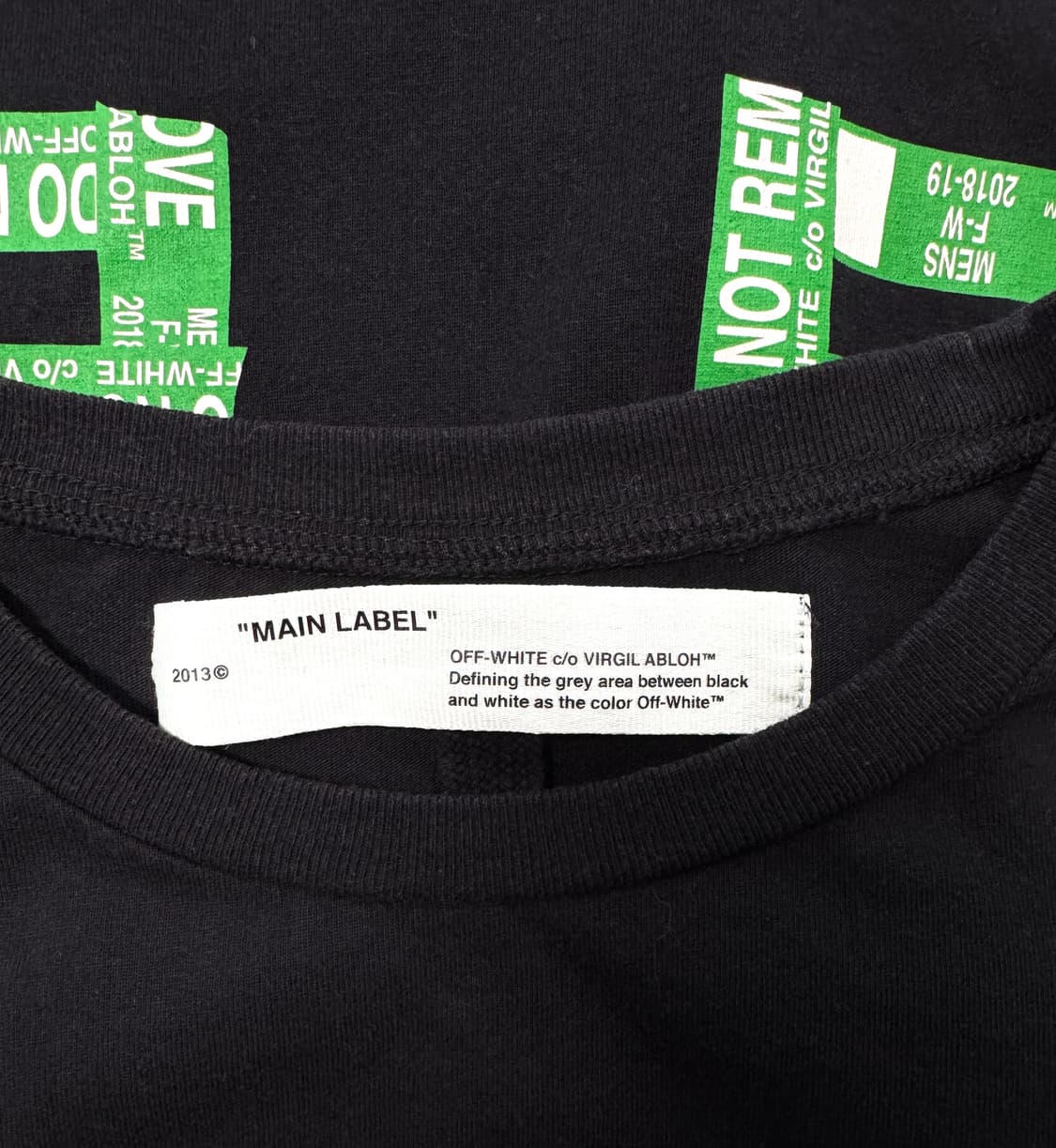 OFF WHITE 오프화이트 그린 테이핑 애로우 스케이트 핏 블랙 티셔츠 상품이미지4