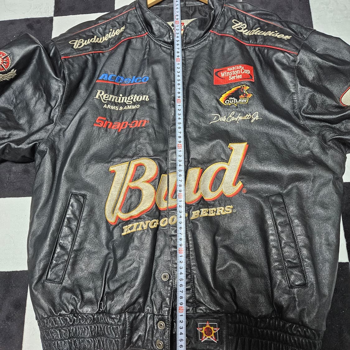 빈티지 나스카 버드와이저 레이싱 레더자켓 XL 데일 언하트 주니어 상품이미지4