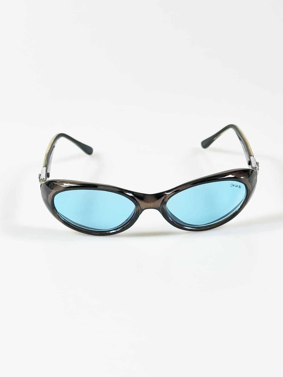 90s One Last Kiss 볼드 오벌 블루 틴트 빈티지 선글라스 상품이미지1
