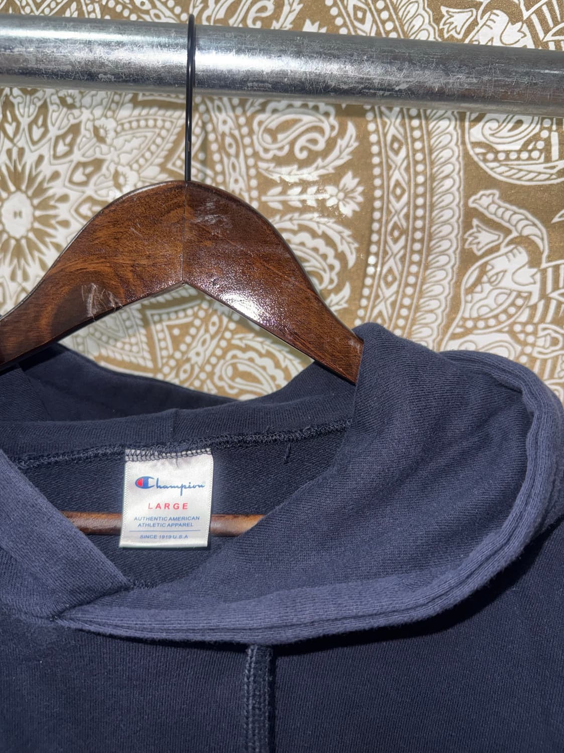 챔피온 빅로고 네이비 후드티 상품이미지5