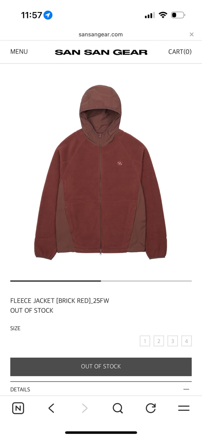 산산기어 후리스(FLEECE JACKET [BRICK RED]_25FW) 상품이미지1
