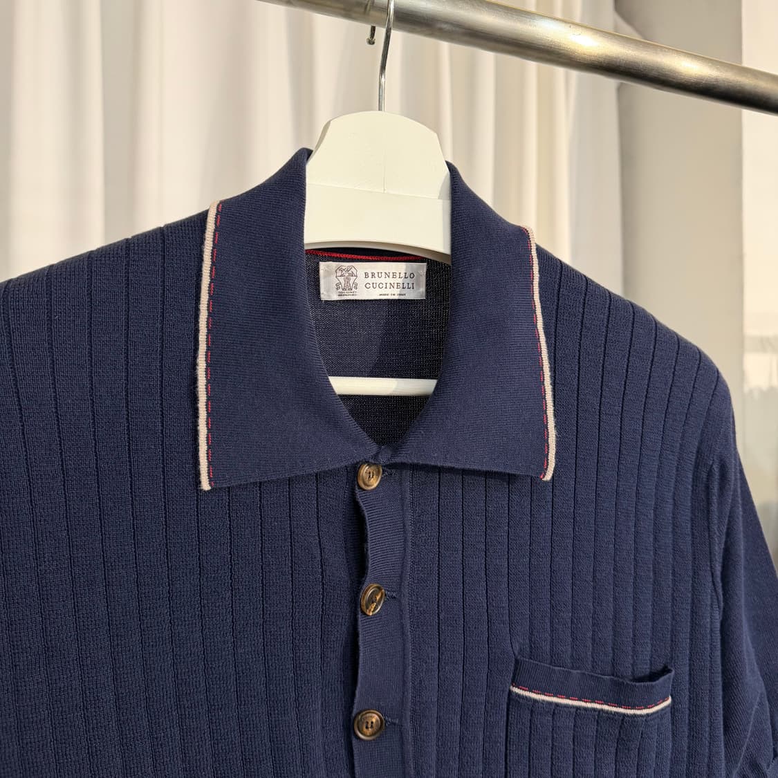A+ / 54 (110) 브루넬로 쿠치넬리 코튼 니트 카라티 상품이미지3