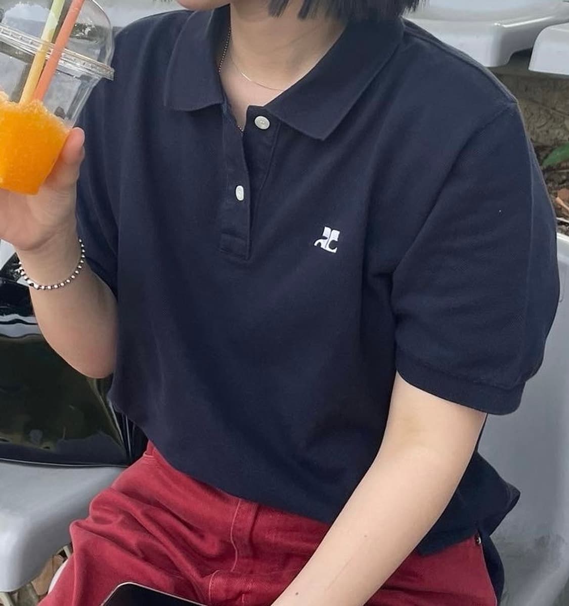 Courreges 피케 폴로 네이비  상품이미지1