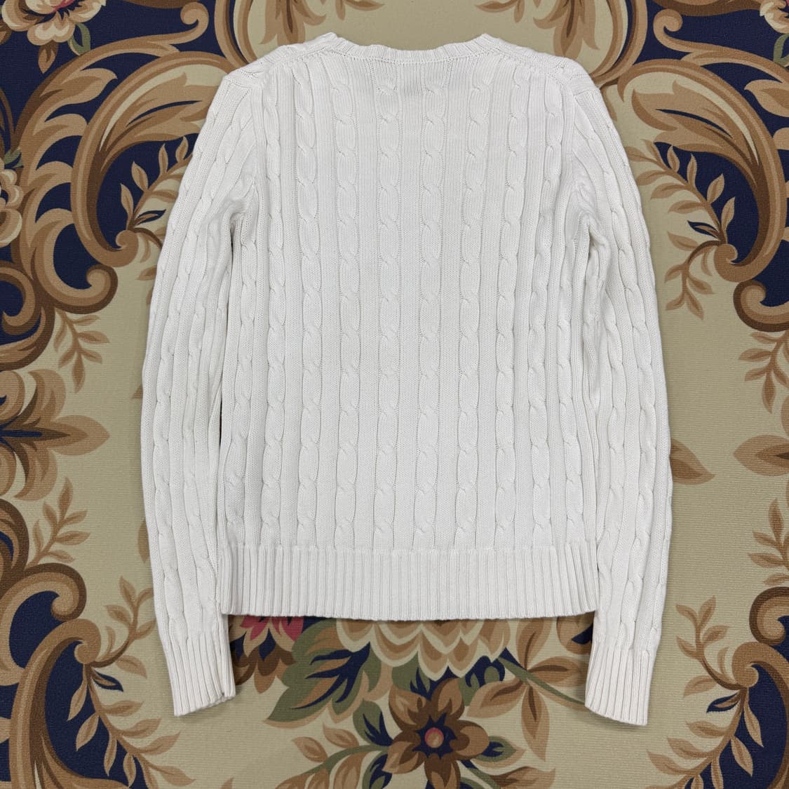 (우먼즈S)폴로 랄프로렌 코튼 꽈배기니트(화이트) 상품이미지4