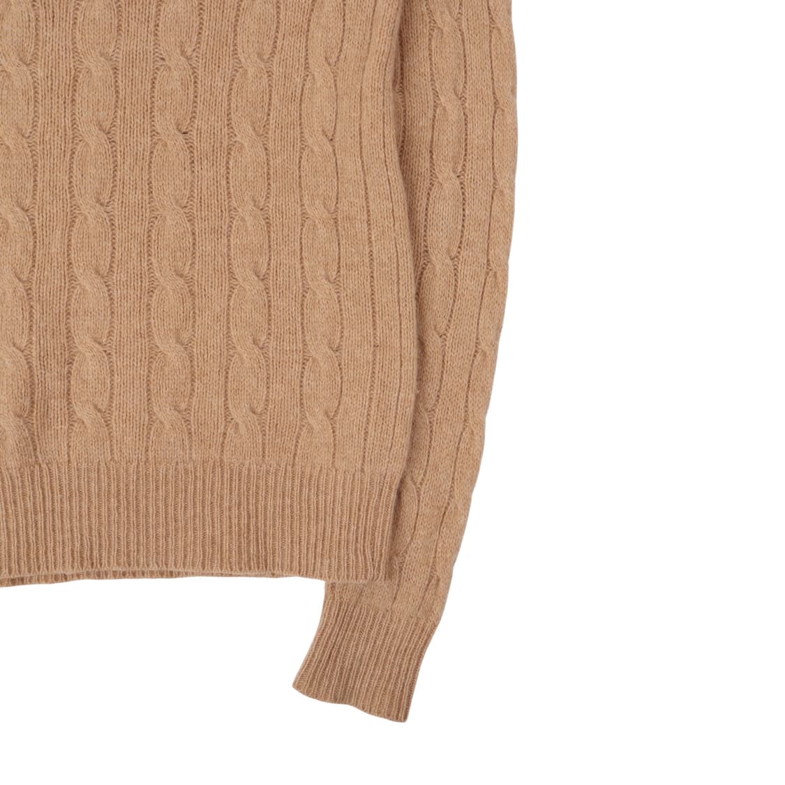 폴로 랄프로렌 베이지 울 캐시미어 브이넥 케이블 니트 상품이미지7
