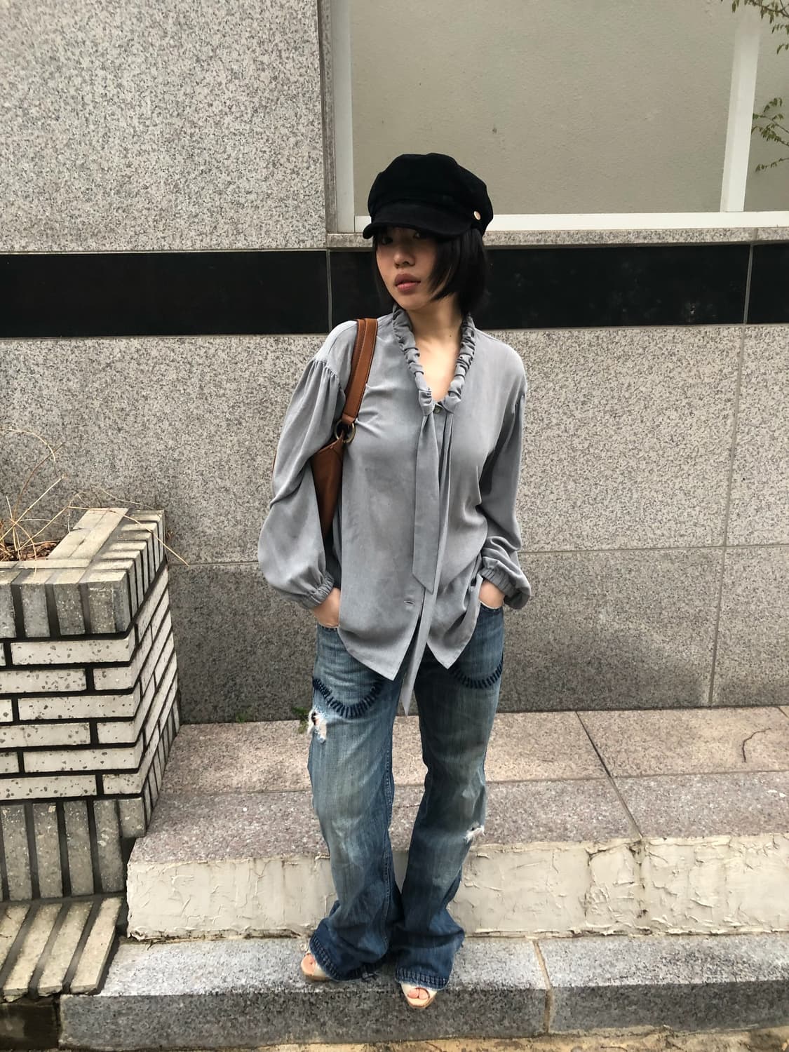 ecolier ribbon blouse 상품이미지1