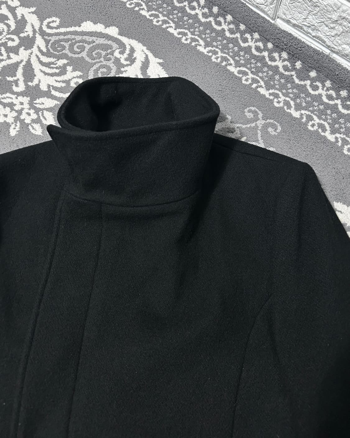 사선 하이넥 울 코트 상품이미지7