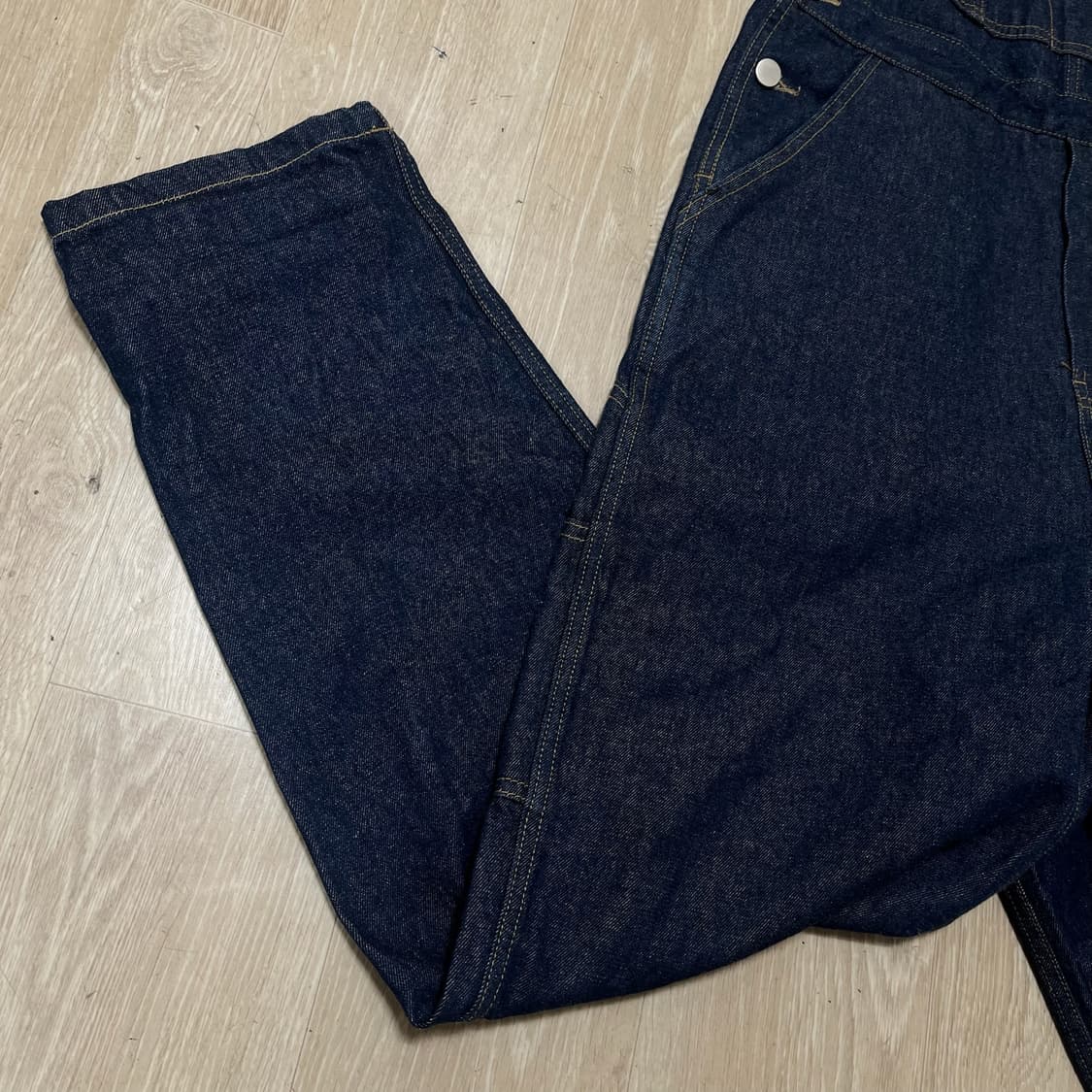 스몰버드 워크웨어 오버롤 생지 데님 멜빵바지 [진청] M 상품이미지4