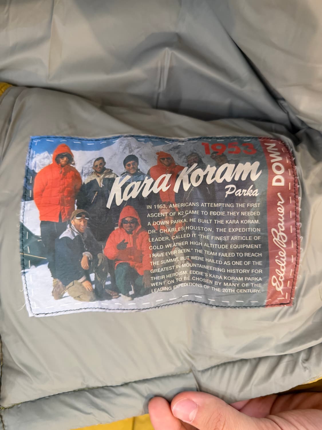 에디바우어 카라코람 시그니쳐 구스다운 파카 머스타드 상품이미지6