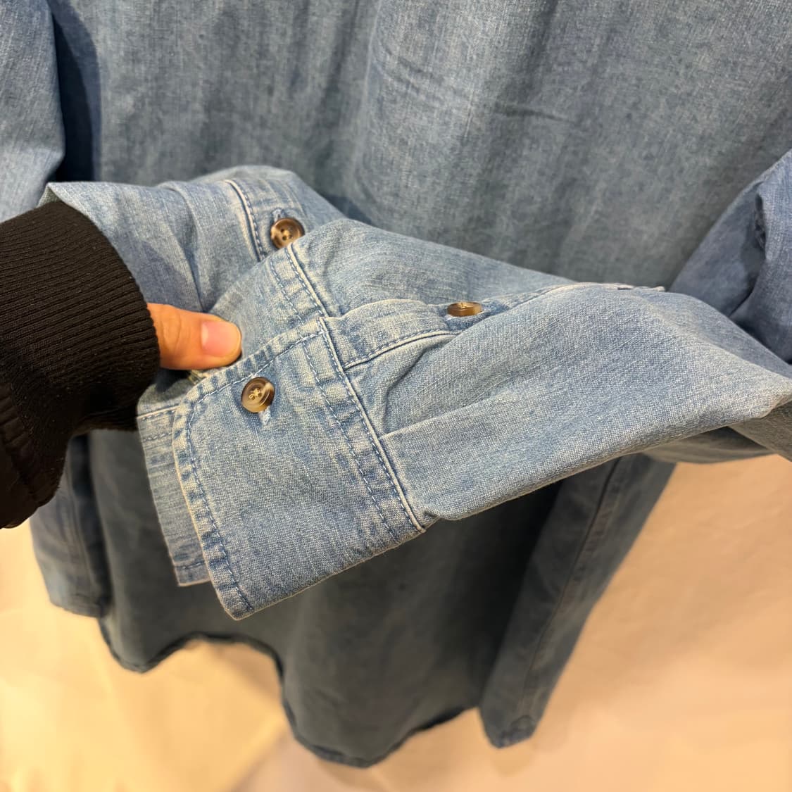 반스 데님 셔츠 남방 카라체크 청남방 상품이미지6