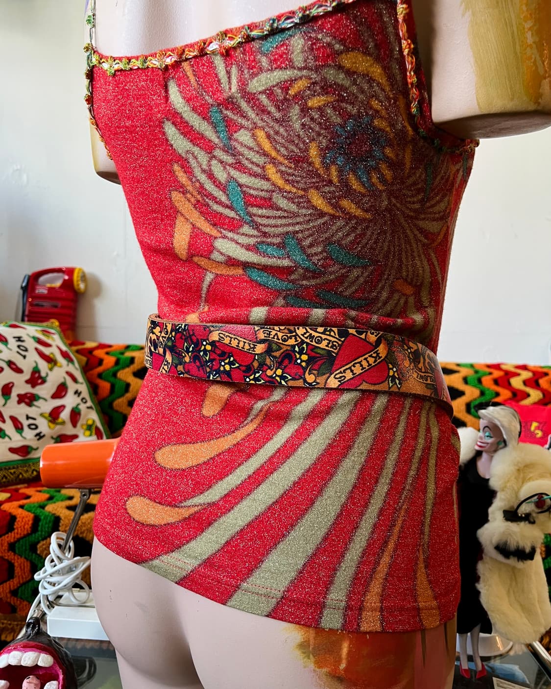90-00s ED Hardy Real Cow Leather Belt 상품이미지3