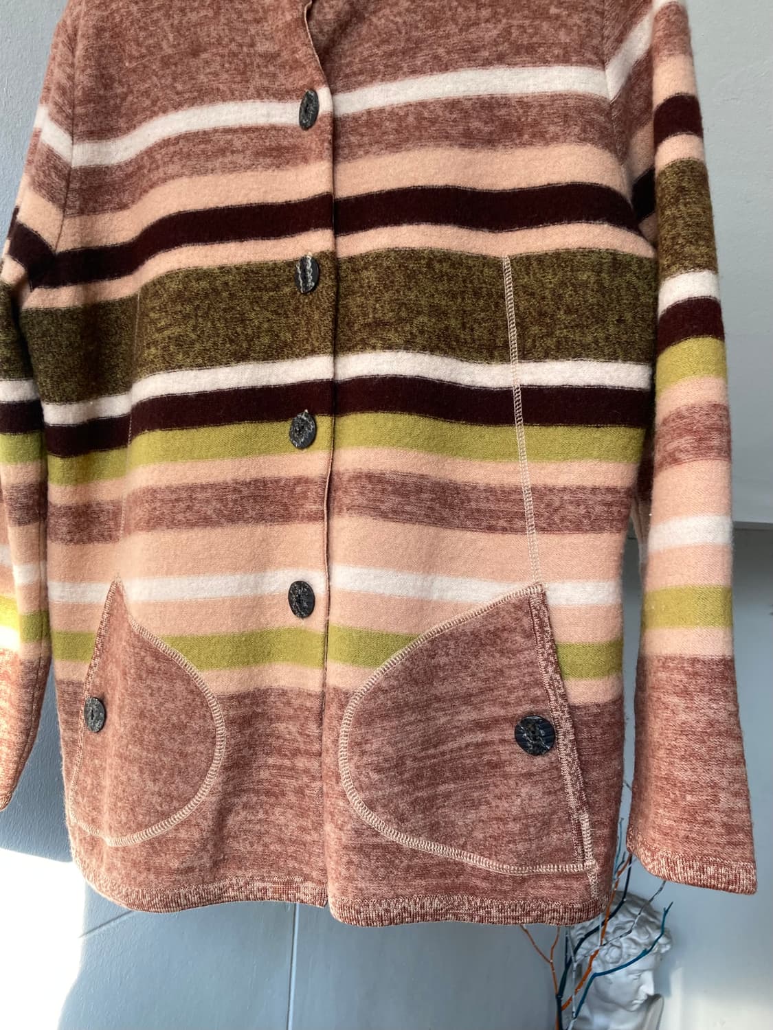 브릭 스트라이프 울 도톰 자켓 상품이미지4