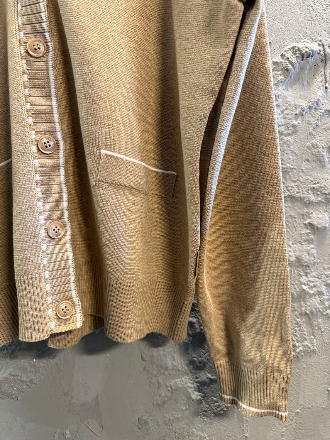 DKNY 골프 브이넥 니트 가디건 베이지 XL 상품이미지2