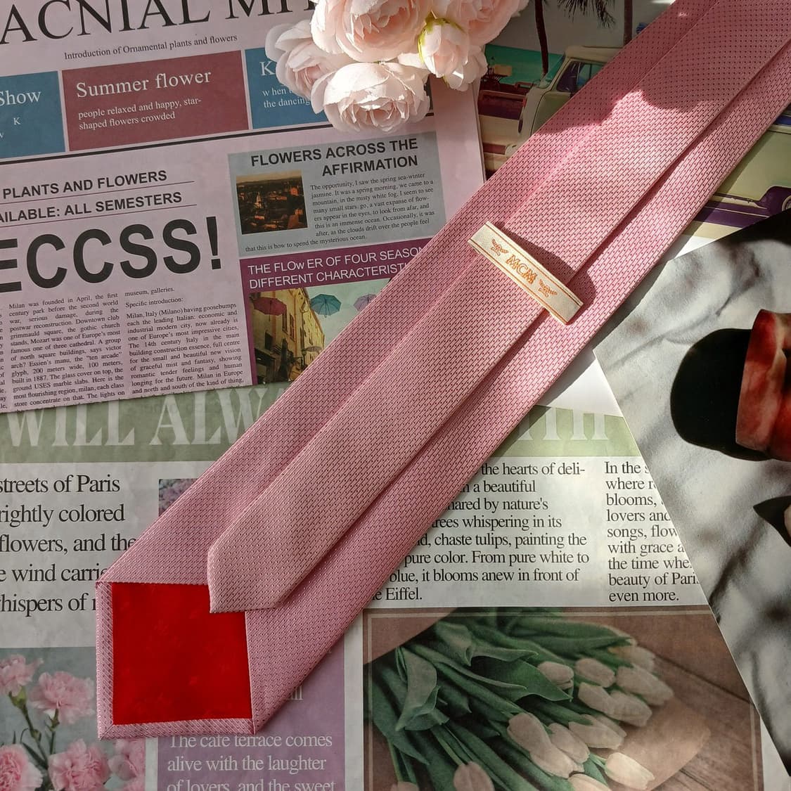 엠씨엠 실크 핑크 텍스처 패턴 넥타이 9cm A+등급 A19653
 상품이미지5