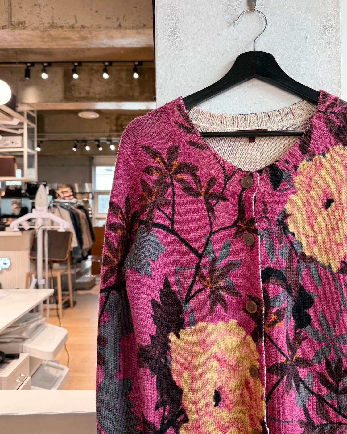 겐조 핑크 플라워 니트 가디건  상품이미지4