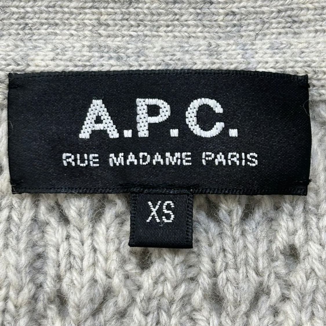 아페세 일본판 베이지 브이넥 니트가디건 XS 상품이미지4