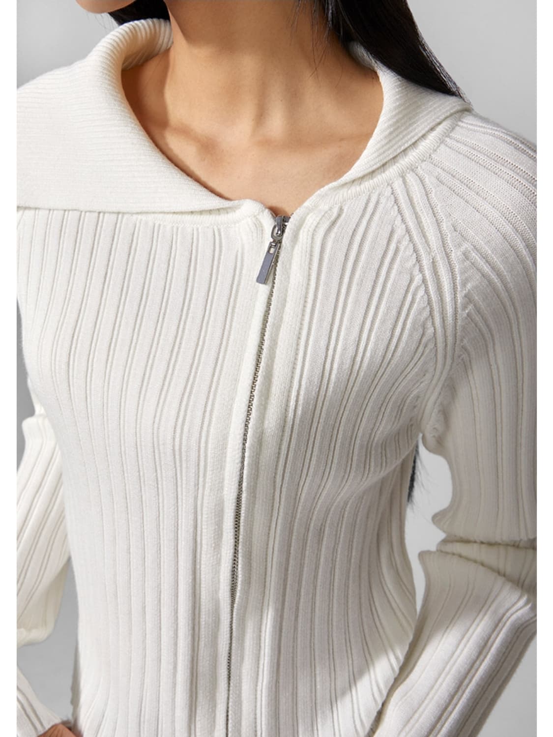 택있는새옷)미쏘 집업니트&가디건 블랙m 상품이미지4