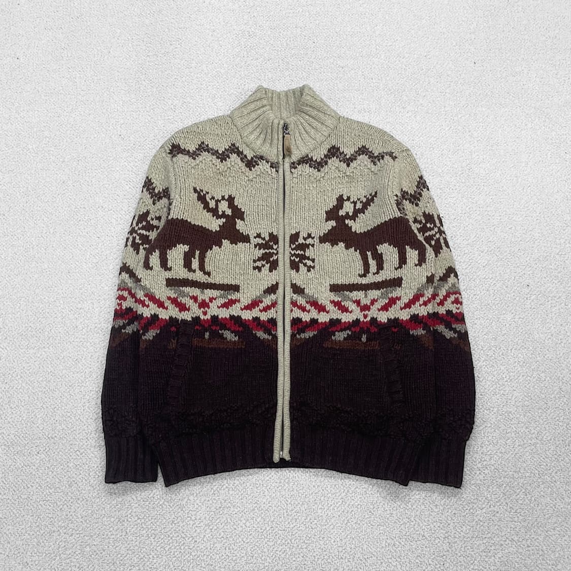 1942 아메리칸 빈티지 노르딕 코위찬 니트집업 상품이미지2