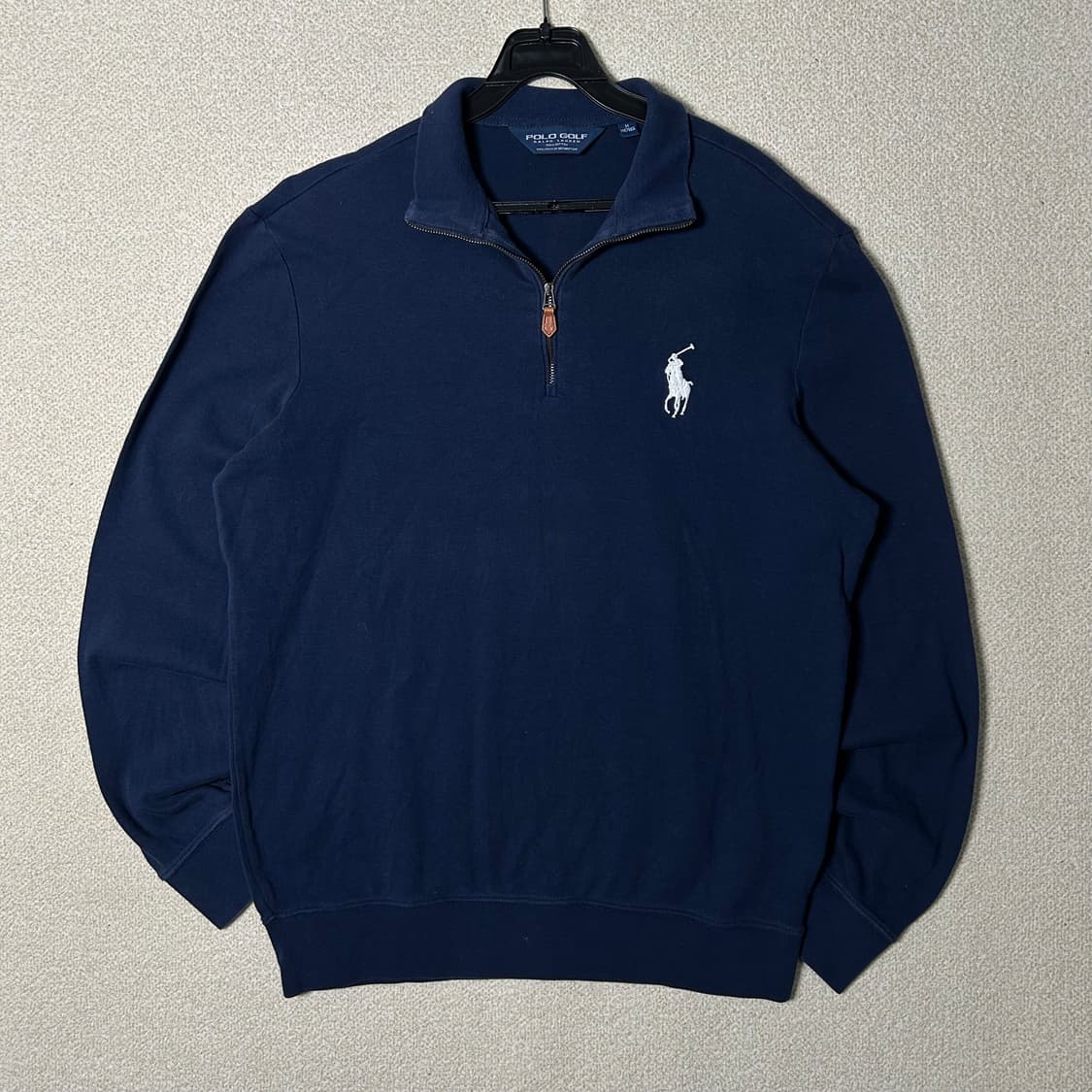 (M) 폴로  화이트 빅포니 니트 반집업 상품이미지1