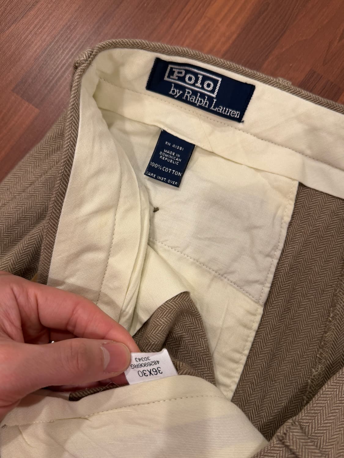 90-00s Polo RL  HBT 헤링본 트윌 투턱 트라우저 팬츠 상품이미지7