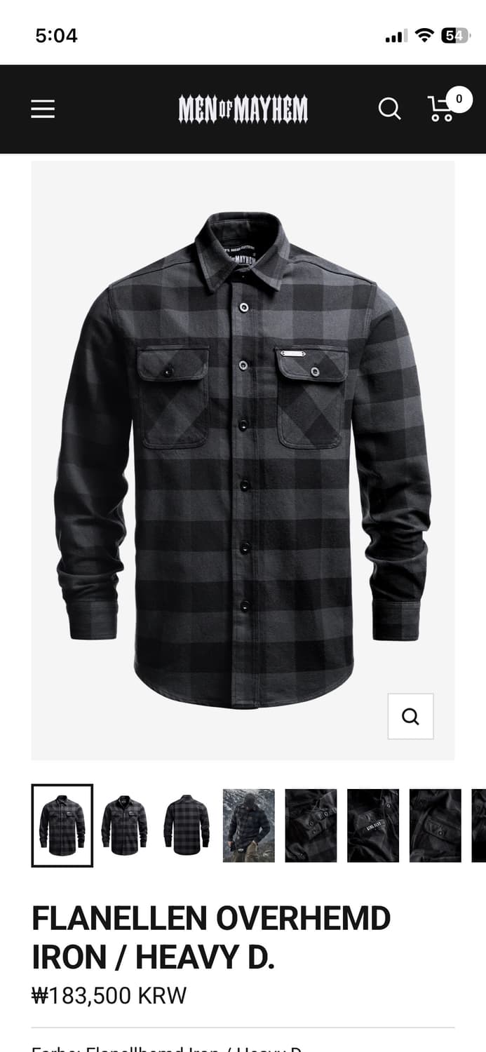 Men of Mayhem 바이커 플라넬 락펑크 체크 셔츠 상품이미지1