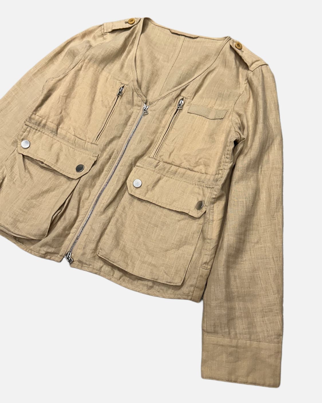 MACPHEE beige linen pocket jacket 상품이미지2