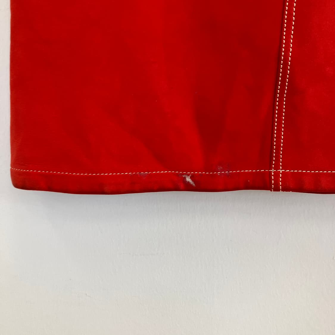 올드 로에베 레드 누벅 스웨이드 레더 미디 스커트 상품이미지4